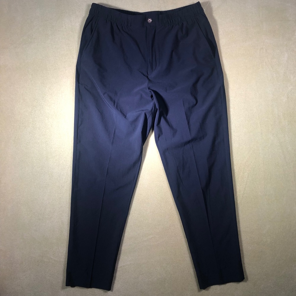 Banana Republic Airstretch Pants Mens M Navy Blue Elastic Waist Chino Stretch